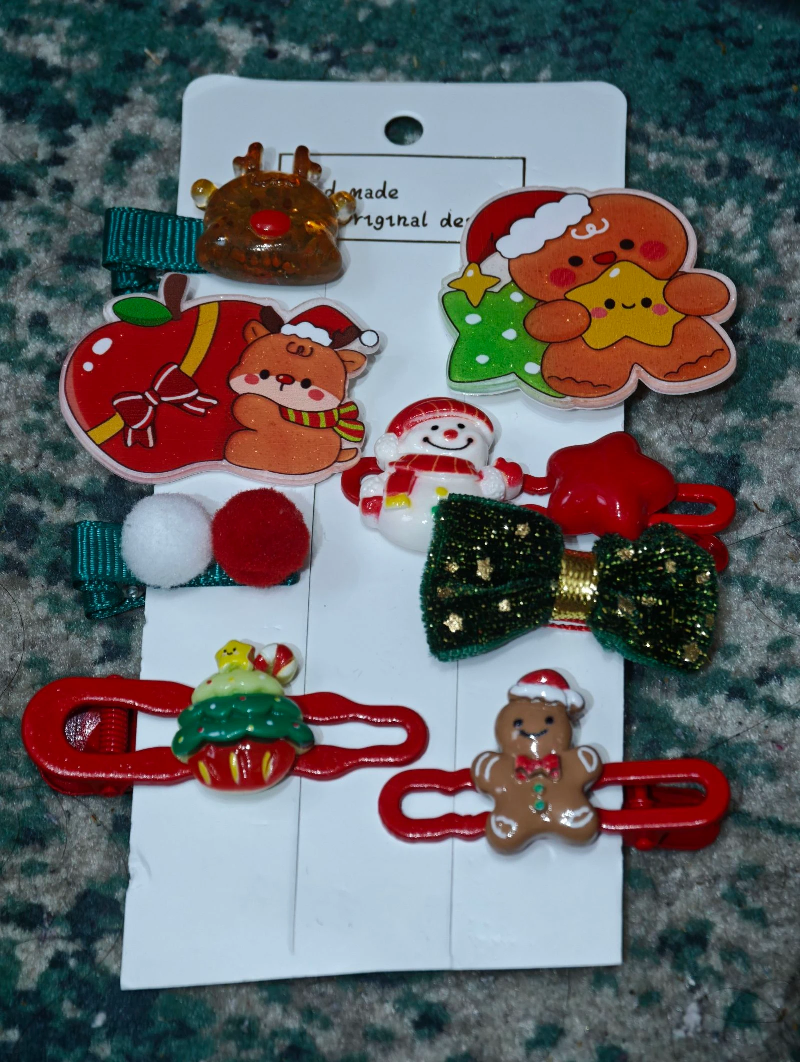 Pinzas de pelo infantiles navidad 